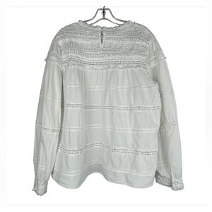 Chic Lace Trim Blouse in White